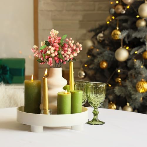 HUIANER Artificial Pink White Berry 4PCS for Wedding Decor