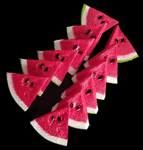 Jilukibo Realistic Fake Watermelon Slices 12 Pack Red