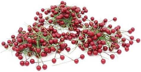 Tuxiaobu 300 Pcs Artificial Wine Red Holly Berries