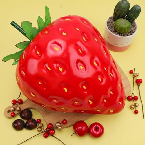 Woration 13 Inch Artificial Red Strawberry Decor