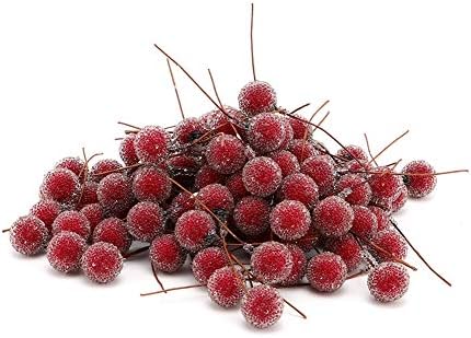 Red Berry Stems Artificial Christmas Decor 100pcs