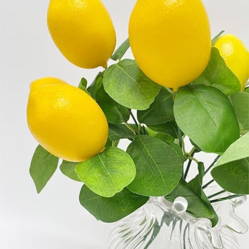 2Pcs Artificial Lemon Branches for Home Decor
