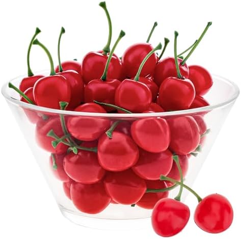 Gresorth 50pcs Artificial Red Cherry Decoration