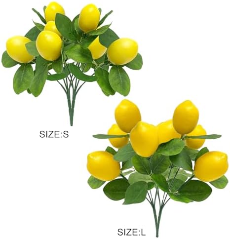 2Pcs Artificial Lemon Branches for Home Decor