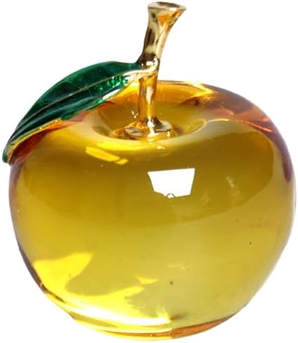 Yellow Artificial Glass Apple Crystal Fruit Ornament