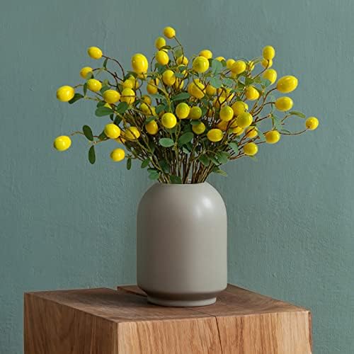 6Pack Artificial Lemon Branches Vivid Yellow Home Decor
