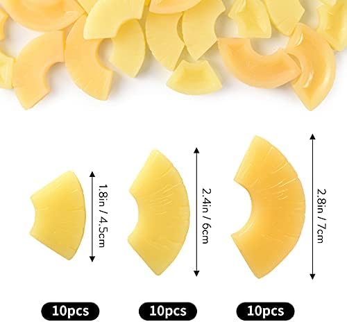 Realistic Artificial Pineapple Slices Set 30pcs Yellow