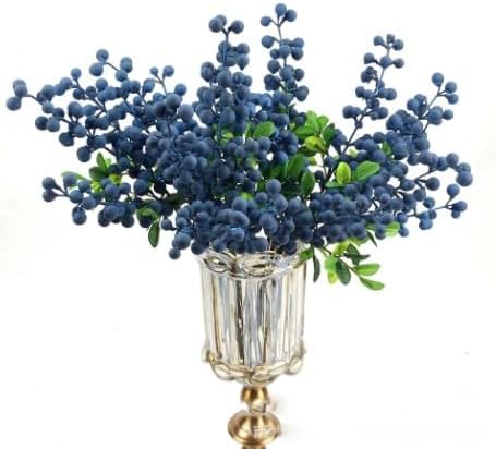 Pluzmecalm Blue Artificial Berries for Home Decor