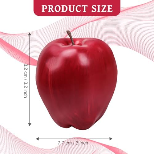 6pcs Artificial Apple Decor for Home Kitchen Office Christmas