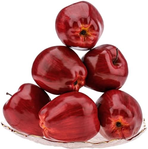 6pcs Artificial Apple Decor for Home Kitchen Office Christmas