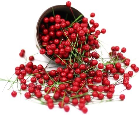 Tuxiaobu 300 Pcs Artificial Red Holly Berries