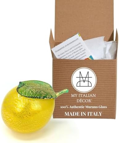MY ITALIAN DCOR Murano Glass Lemon Figurine
