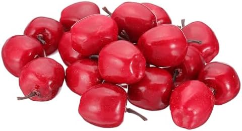 PATIKIL 20 Pcs Artificial Mini Dark Red Apple