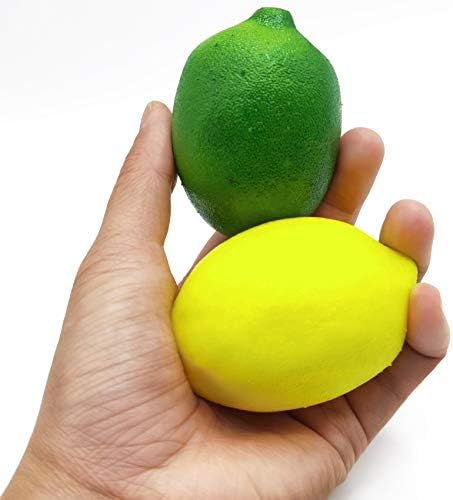RONYOUNG 30PCS Faux Yellow Lemons Artificial Fruit Decor