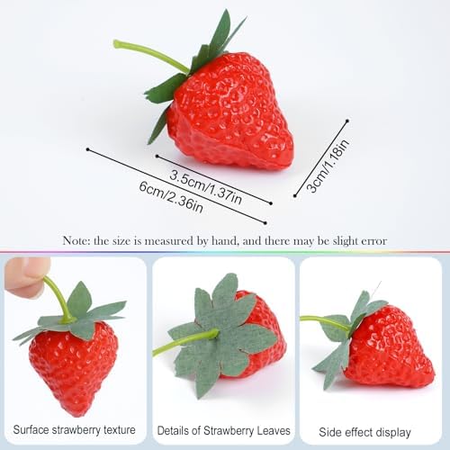Notakia 80Pcs Fake Strawberries Artificial Fruit Decor