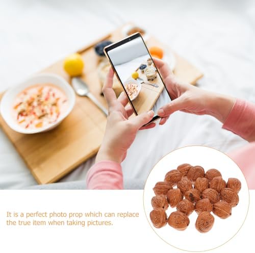 20Pcs Artificial Walnut Decorations for Home Dining Table Display