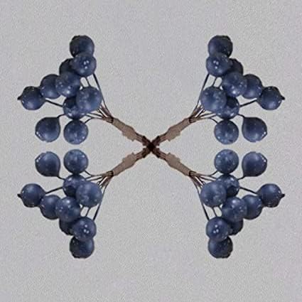 Artificial Silk Blueberries for Home Decor 25 Pack