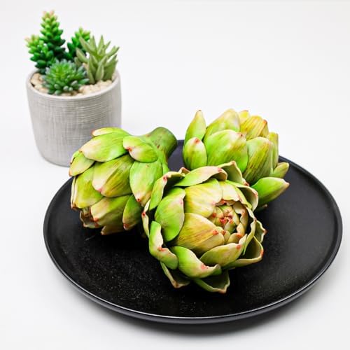 3pcs Large Faux Artichokes Home Decor Green Vase Fillers