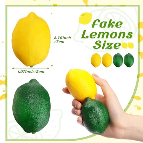 Liliful 48 Fake Lemons Artificial Fruit Decor