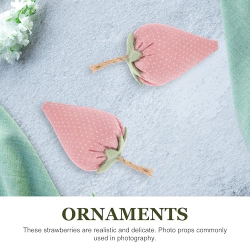 Luxshiny Faux Fabric Strawberries 4Pcs Decor for Farmhouse