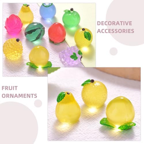 SUPVOX 20Pcs Luminous Mini Fruit Figurines for DIY Crafts