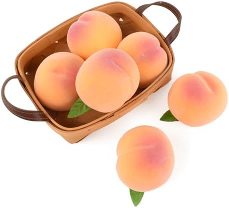HUIANER Artificial Yellow Peaches 6PCS Decor Set