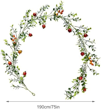 Belupai 62ft Artificial Orange Pomegranate Garland
