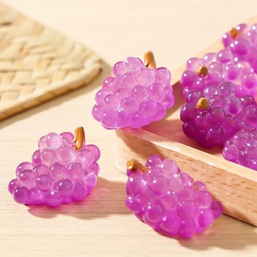 20 Pcs Glow In The Dark Mini Grapes Resin Decor