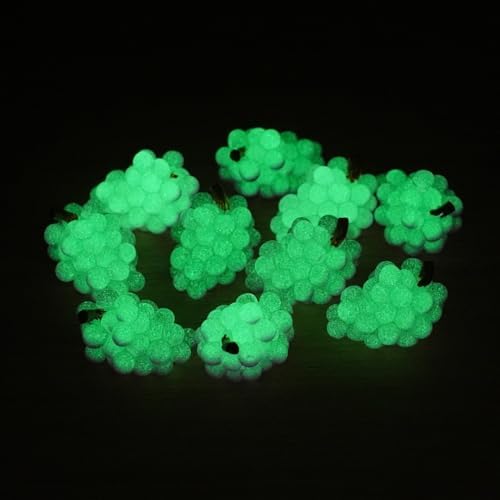 20 Pcs Glow In The Dark Mini Grapes Resin Decor