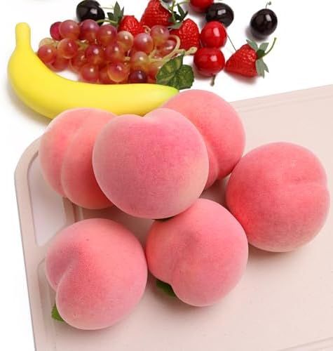 Caihao 6PCS Artificial Pink Peaches for Home Decor