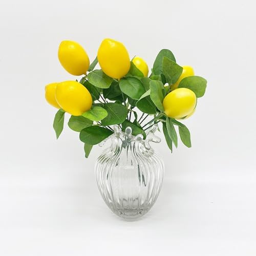 2Pcs Artificial Lemon Branches for Home Decor