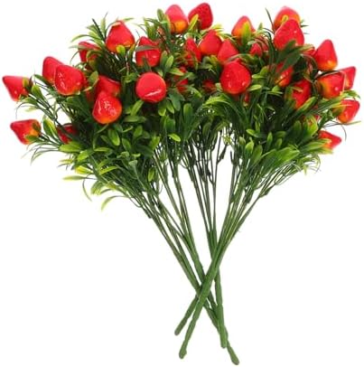 IMIKEYA Artificial Strawberry Branches 5pcs