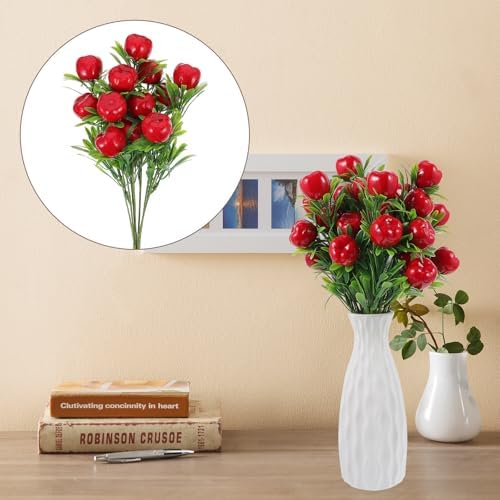 PRETYZOOM Artificial Apple Branches 2pcs Decor Vase