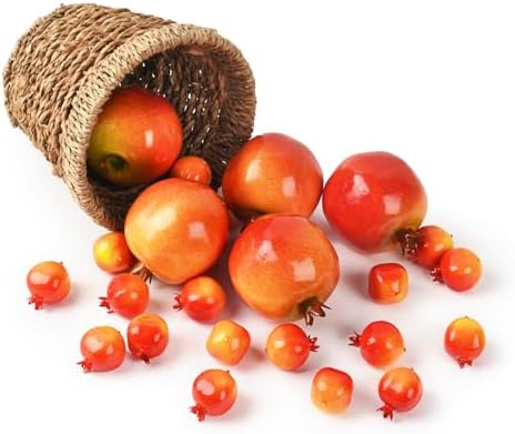 Artificial Pomegranates 25 Pcs 2 Sizes Lifelike Decor