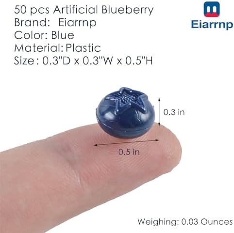 50 Pcs Artificial Blueberry Decor for Home Kitchen Party