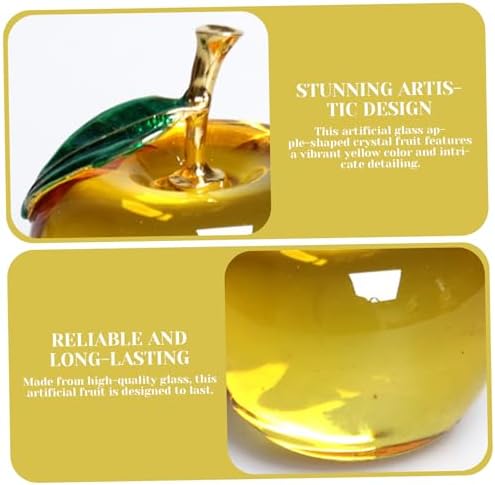 Yellow Artificial Glass Apple Crystal Fruit Ornament