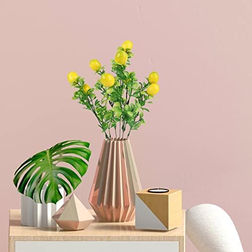 4 Pack Artificial Lemon Branches with Green Leaves