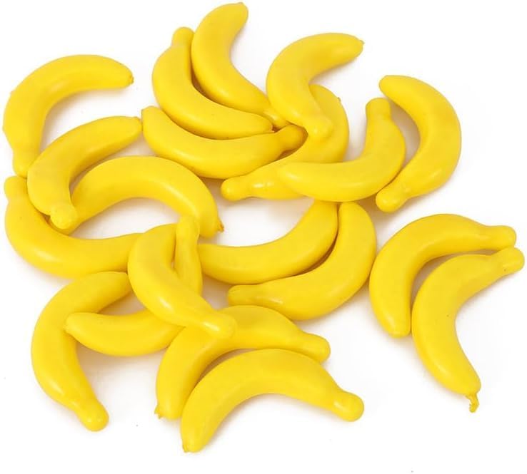 20Pcs Yellow Mini Foam Banana Fruit Decor