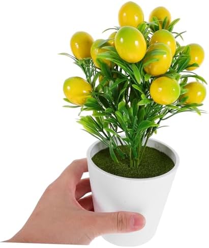 LIFKOME Artificial Lemon Branches Potted Plant Decor