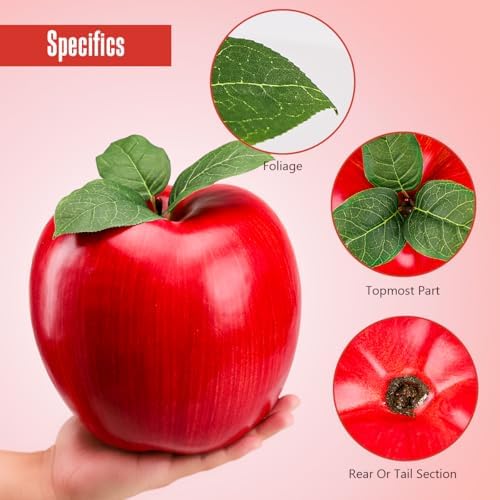 Folmywy Artificial Large Red Apple 74 Inch Decor