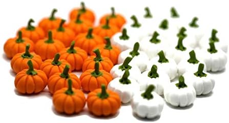 1shopforyou Mixed 20 pcs White and Orange Artificial Pumpkins