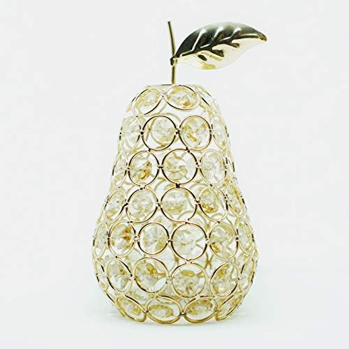 Crystal Pear Ornament with Gold Rings and String Light