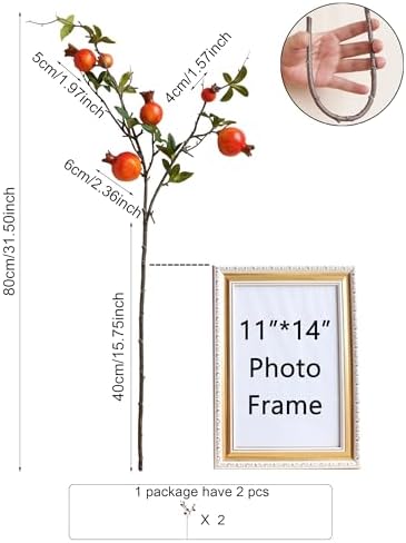 Forlaoers 2pcs Artificial Pomegranate Flowers for Christmas Decorations