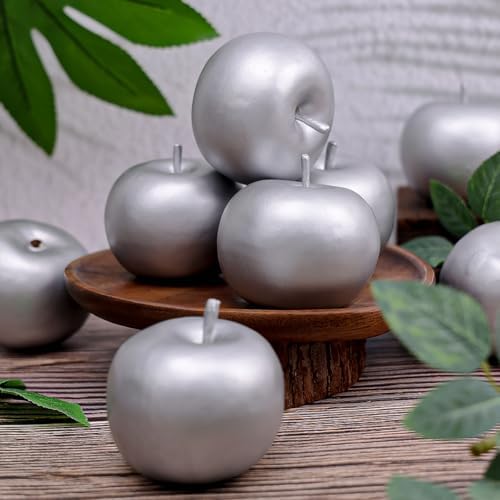 Gresorth 6 Piece Artificial Silver Apple Decor