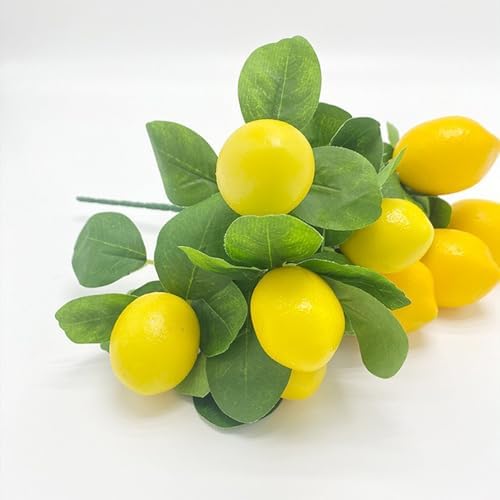 2Pcs Artificial Lemon Branches for Home Decor