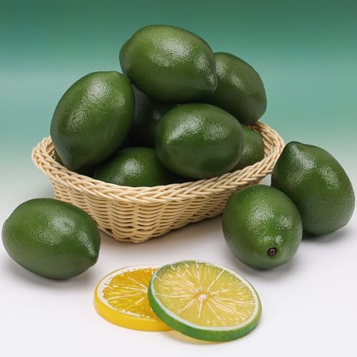 Gresorth 8pcs Artificial Lifelike Green Lemon Decor