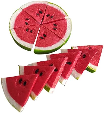 Jilukibo Realistic Fake Watermelon Slices 12 Pack Red