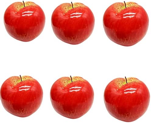 Artificial Red Apples 6PCS for Home Kitchen Decor