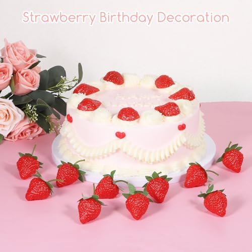 20 Piece Fake Red Strawberries for Decor and Display