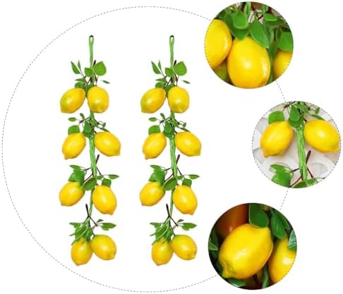 NUOBESTY 2pcs Artificial Lemon Branches Garland Decor